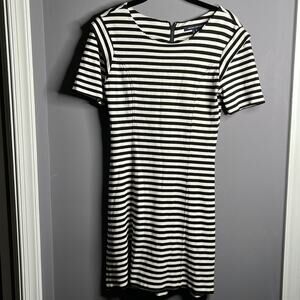 French Connection Black and White Striped Short Sleeve Dress Size 8UK- SIZE 4US